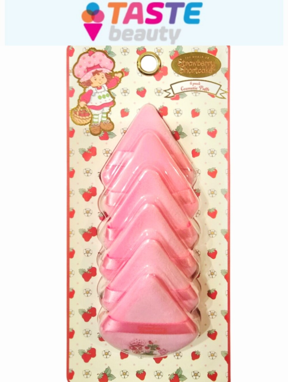 Taste Beauty X Strawberry Shortcake Pink Triangle Cosmetic Puffs - Set of 6